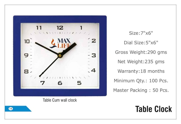 Max Life Table Clocks 14