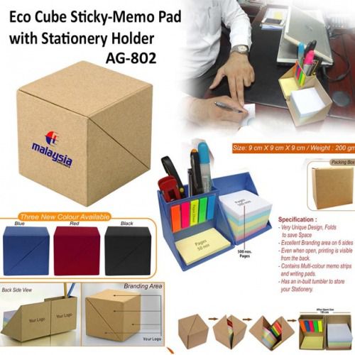 Eco Cube Sticky Memo Pad with Stationery Holder AG 802