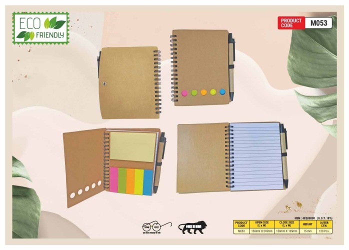 Eco Friendly Wiro Note Pad With Sticky Note M053