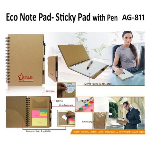 Eco Note Pad- Sticky Pad with Pen AG 811