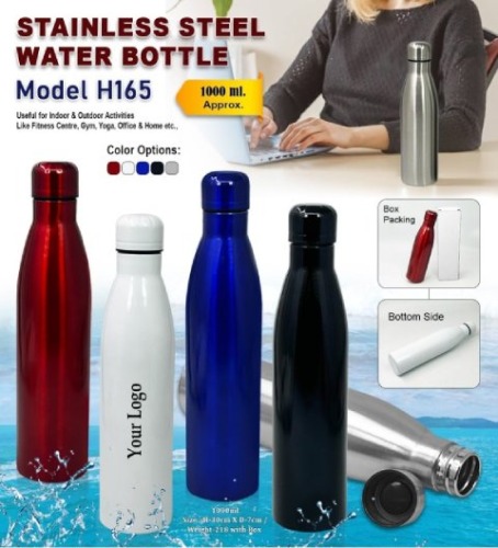 Stainless Steel Water Bottle 1000 ml H 165