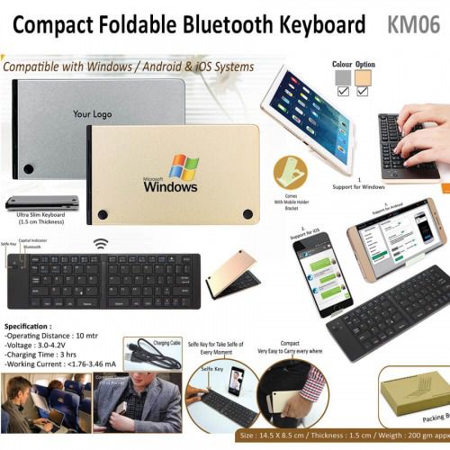 Compact Foldable Bluetooth Keyboard KM-06