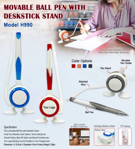 Movable Ball Pen With Deskstick Stand H990