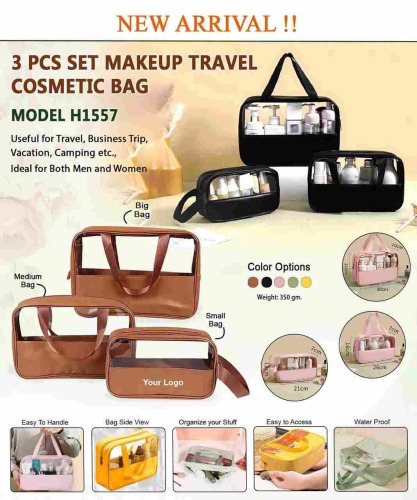 3 Pcs Set Makeup Travel Cosmetic Bag H1557