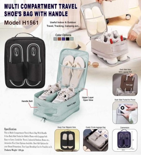 Multi Compartment Travel Shoes Bag With Handle H1561