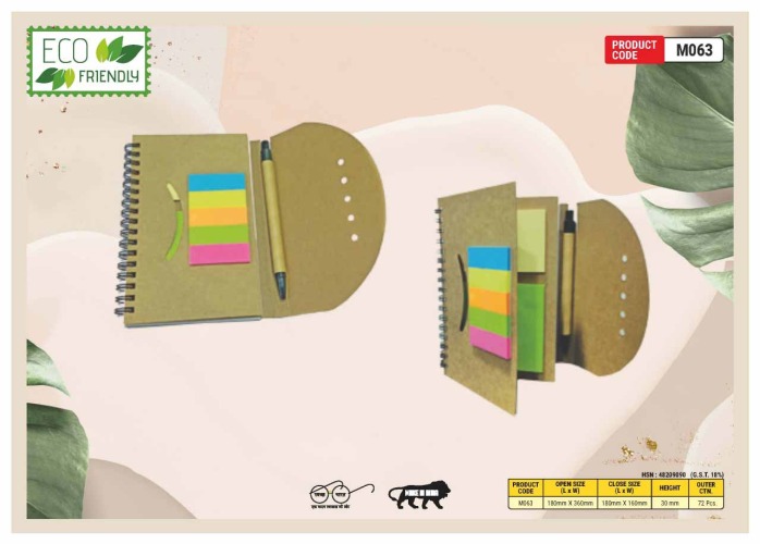 Eco Friendly Wiro Note Pad With Sticky Note M063