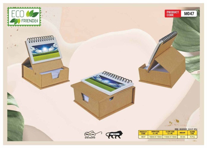 Eco Friendly Box With Writing Note Pad And Calendar M047