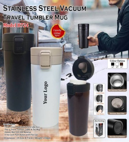 Stainless Steel Vacuum Travel Tumbler Mug H724