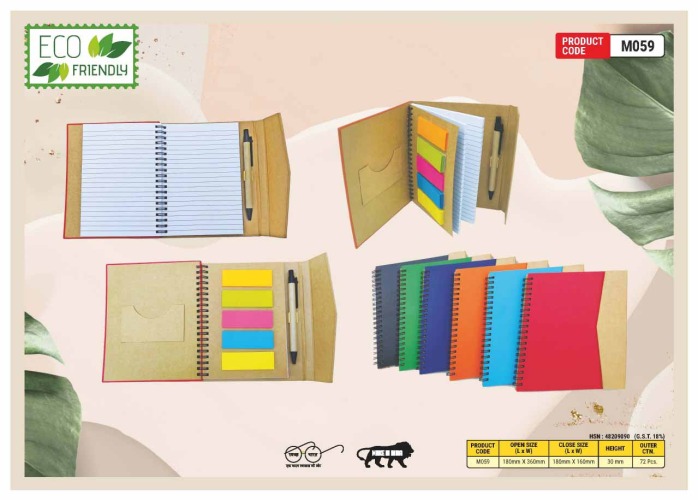 Eco Friendly Diary Pad With Sticky Note And Magnetic Cover M059