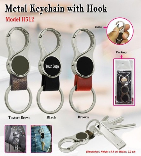 Metal Keychain With Hook H512