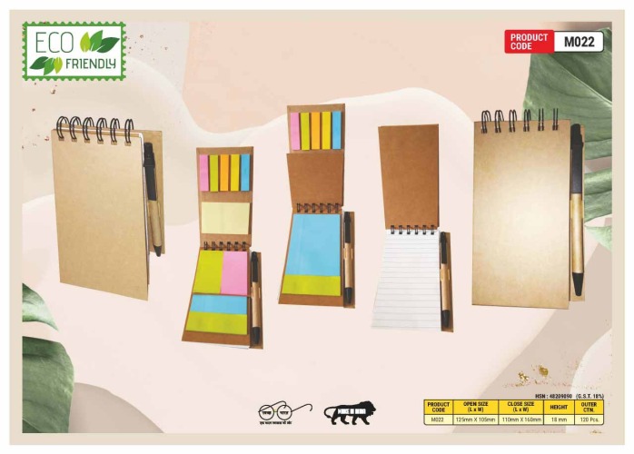 Eco Friendly Wiro Note Pad With Sticky Note M022