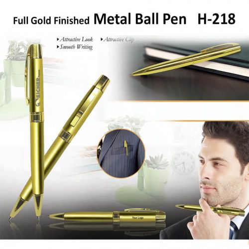 Full Gold Finished Metal Ball Pen H-218
