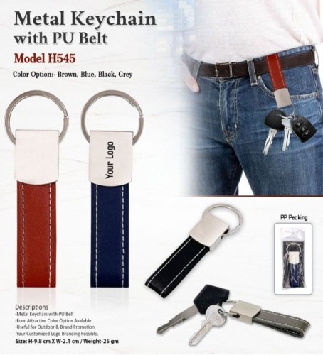 Metal Keychain With Pu Belt H545