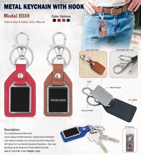 Metal Keychain With Hook H559