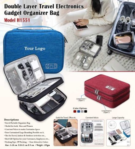 Double Layer Travel Electronics Gadget Organizer Bag H1551