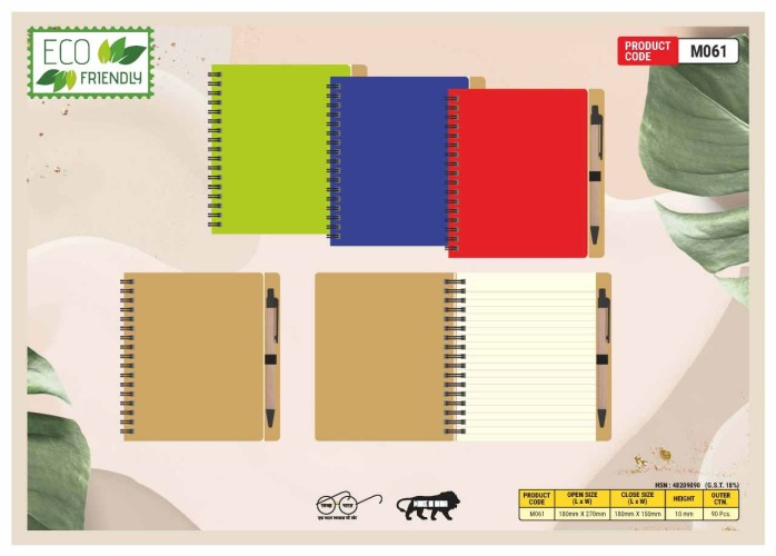 Eco Friendly Wiro Note Pad With Sticky Note M061