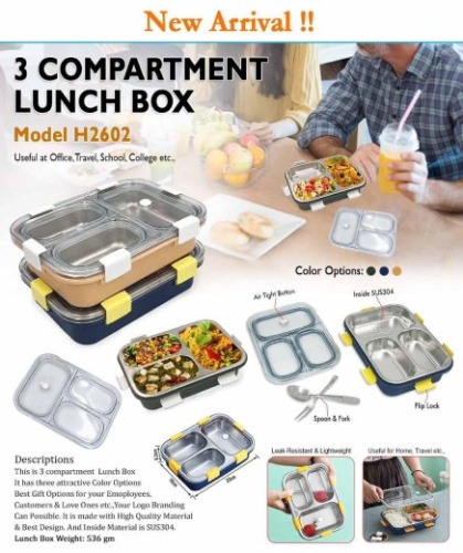 3 Compartment Lunch Box H 2602