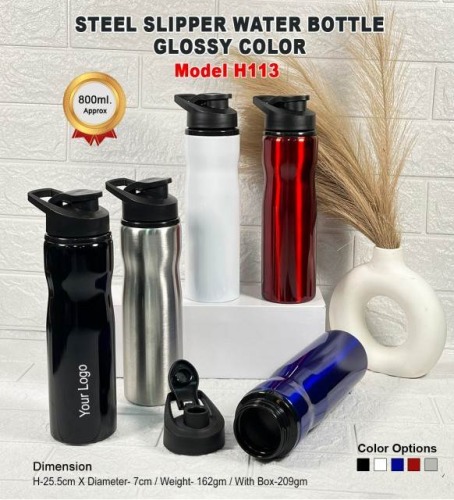 Steel Slipper Water Bottle Glossy Color H113