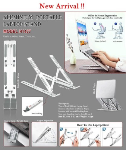 Aluminium Portable Laptop Stand H 1427