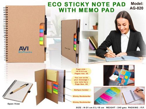 Eco Sticky Note Pad With Memo Pad AG-820