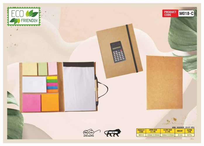 Eco Friendly Note Pad With Calculator With Sticky Note M018C