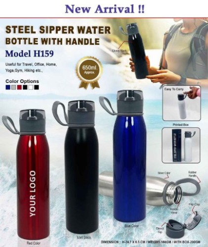 Steel Sipper Water Bottle With Handle H 159