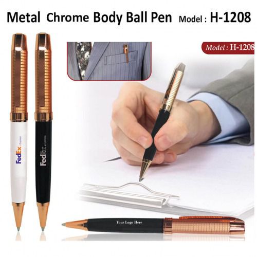 Metal Chrome Body Ball Pen H-1208