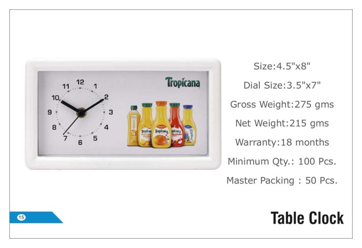 Tropicana Table Clocks 15
