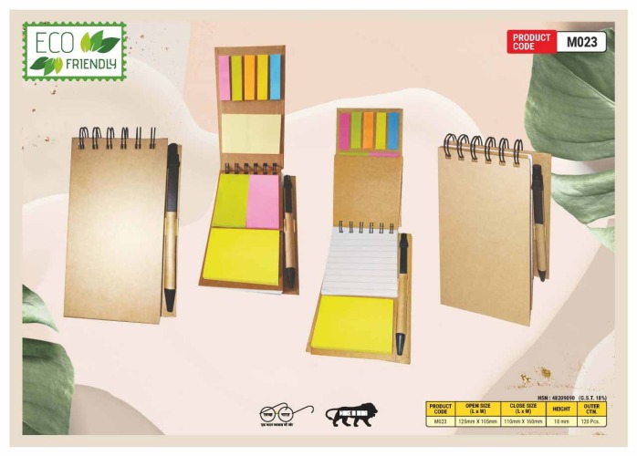 Eco Friendly Wiro Note Pad With Sticky Note M023