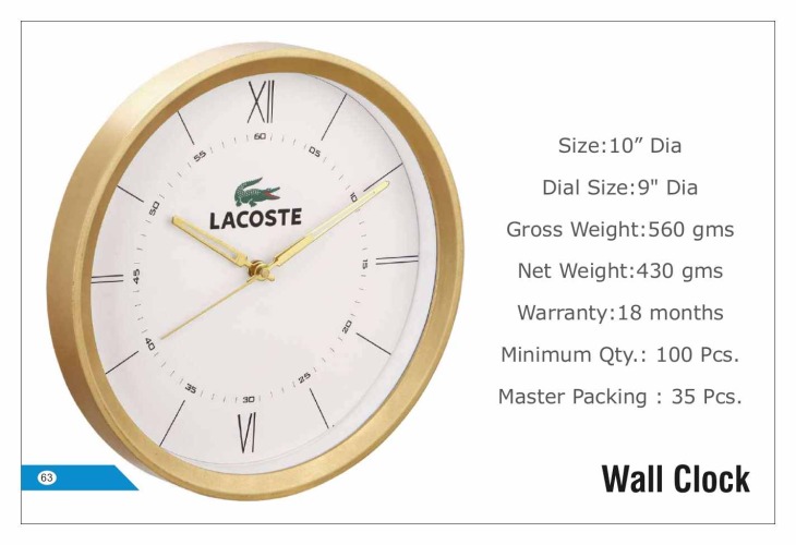 Lacoste Wall Clock 63