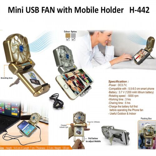 Mini USB FAN with Mobile Holder 442