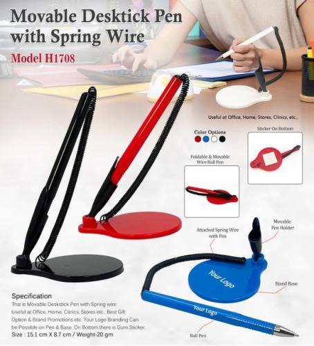 Movable Desktick Pen With Spring Wire H1708
