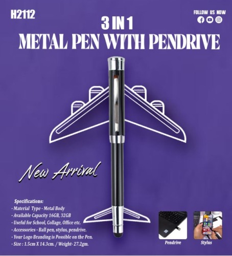 3 in 1 Metal Pen Drive H 2112