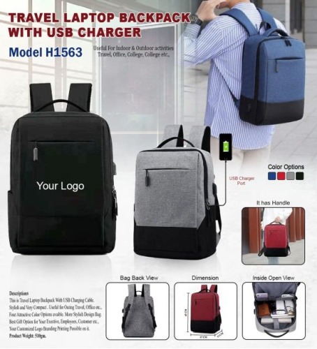 Travel Laptop Backpack With Usb Charger H1563