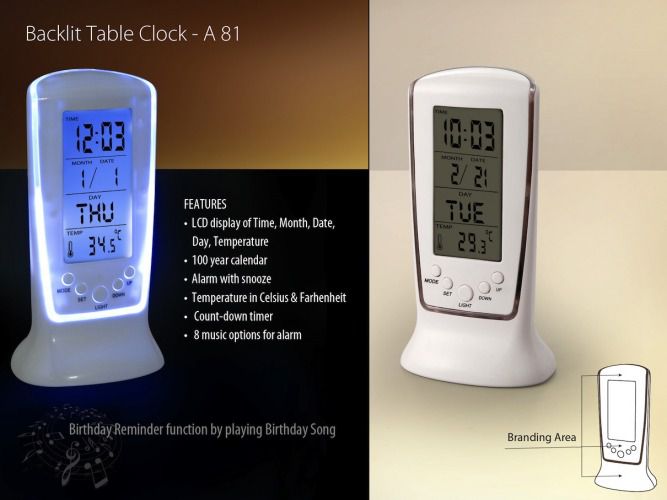Backlit table clock A 81