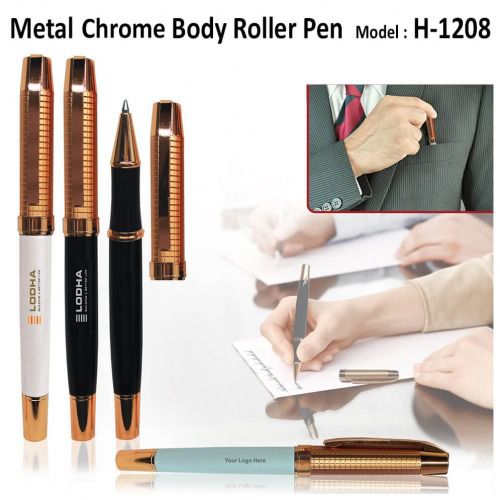 Metal Chrome Body Roller Pen H-1208