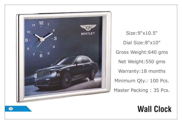 Bentley Wall Clock 72