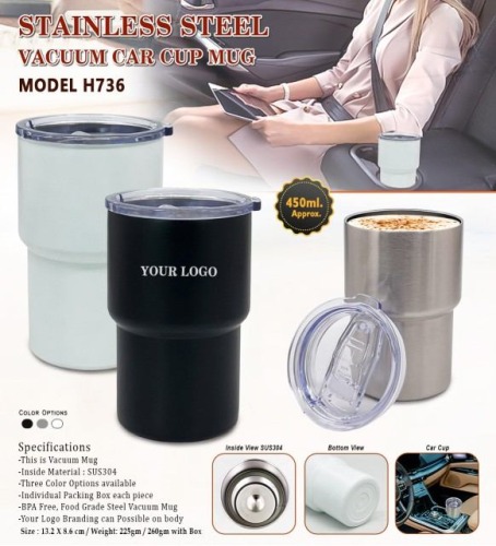 Stainless Steel Vacuum Car Cup Mug H736