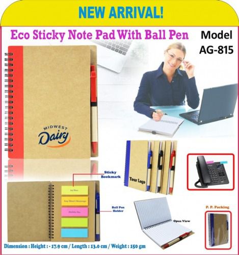 Eco Sticky Note Book With Ball Pen AG 815