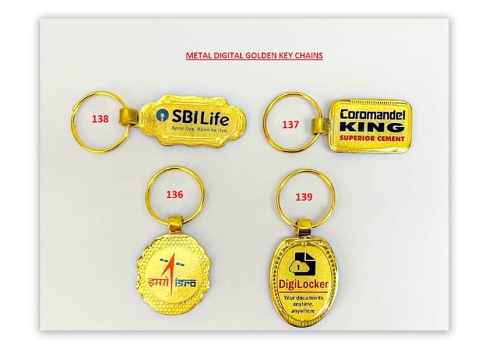 Metal Digital Golden Key Chains A 1