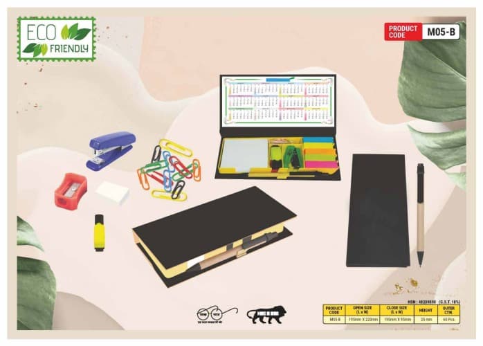 Black Color Stationery Kit With Sticky Notepad M05-B