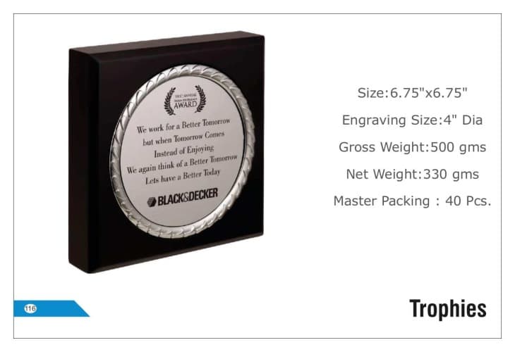 Black&Decker; Wooden Trophies 116