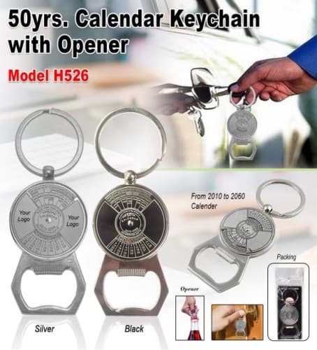 50Yes. Calendar Keychain With Opener H526