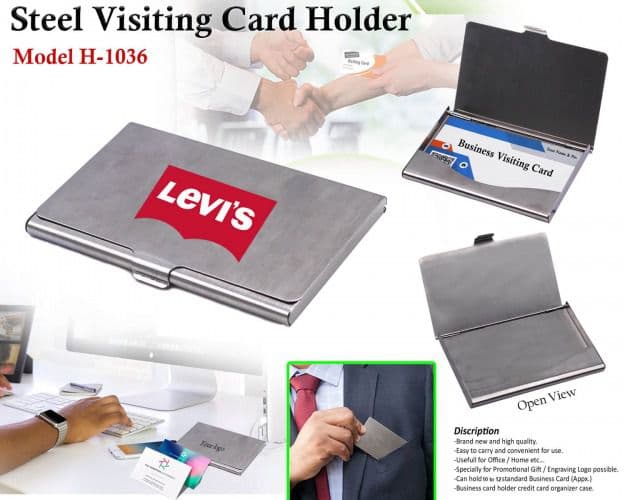 Steel Visiting Card Holder H-1036