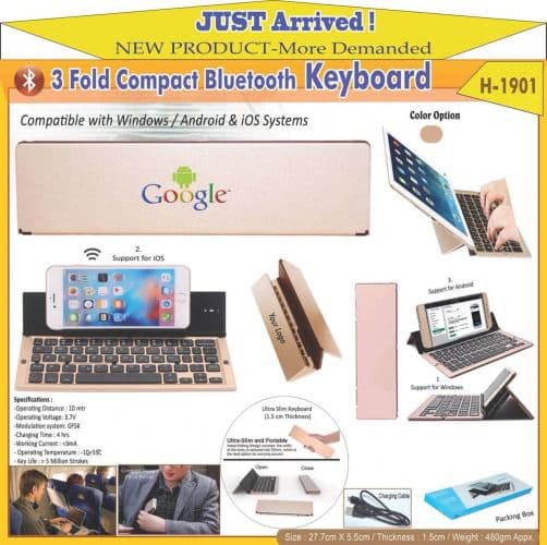 3 fold Compact Bluetooth Keyboard H-1901