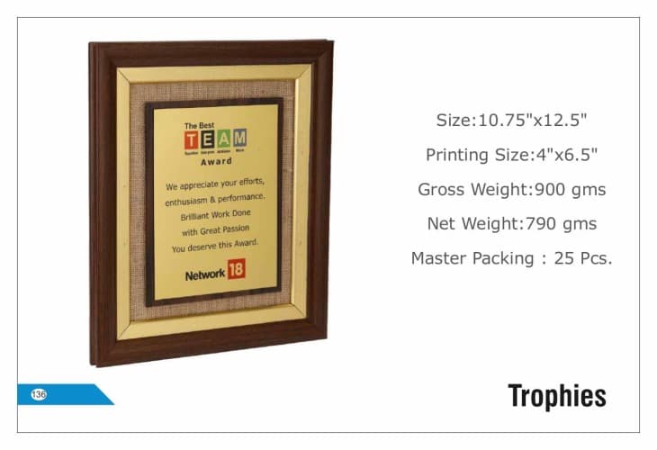 Network 18 Wooden  Trophies 136