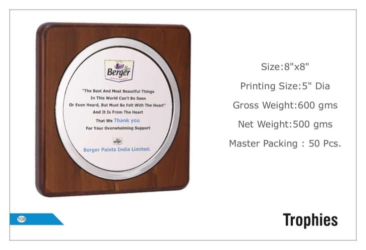 Berger Wooden Trophies 108
