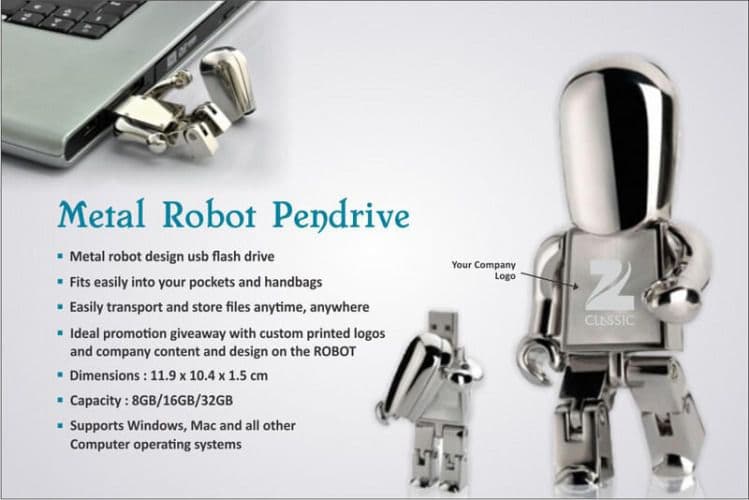 Metal Robot Pen Drive AT 04