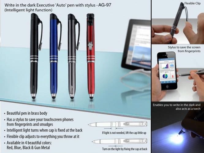 Write In The Dark Executive Auto Pen With Stylus AG 97