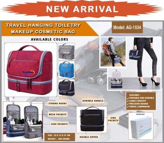 Travel Hanging Toiletry Makeup Cosmetic Bag AG 1534